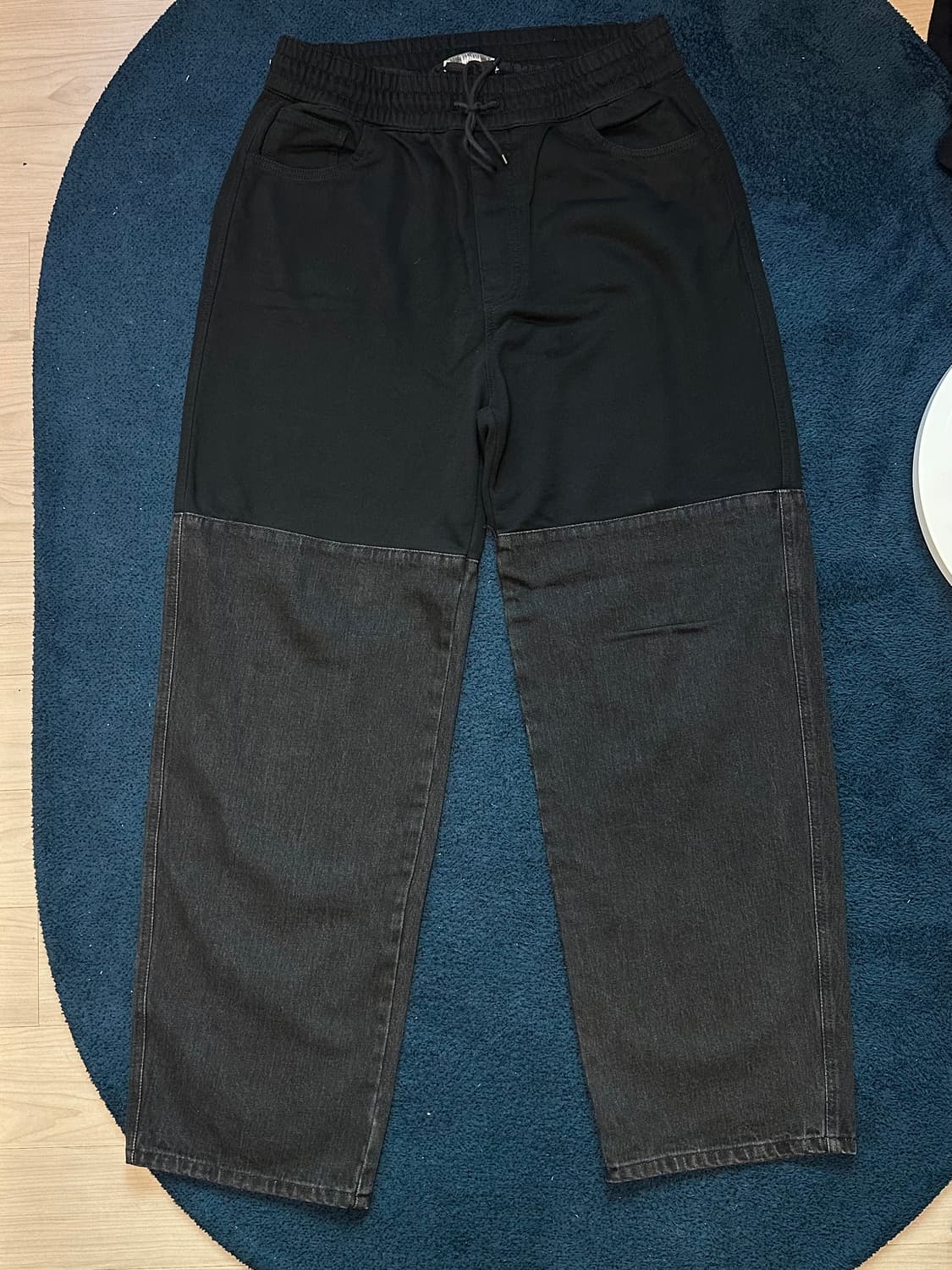 Amomento Drawstring Denim Pants Black L 상품이미지2