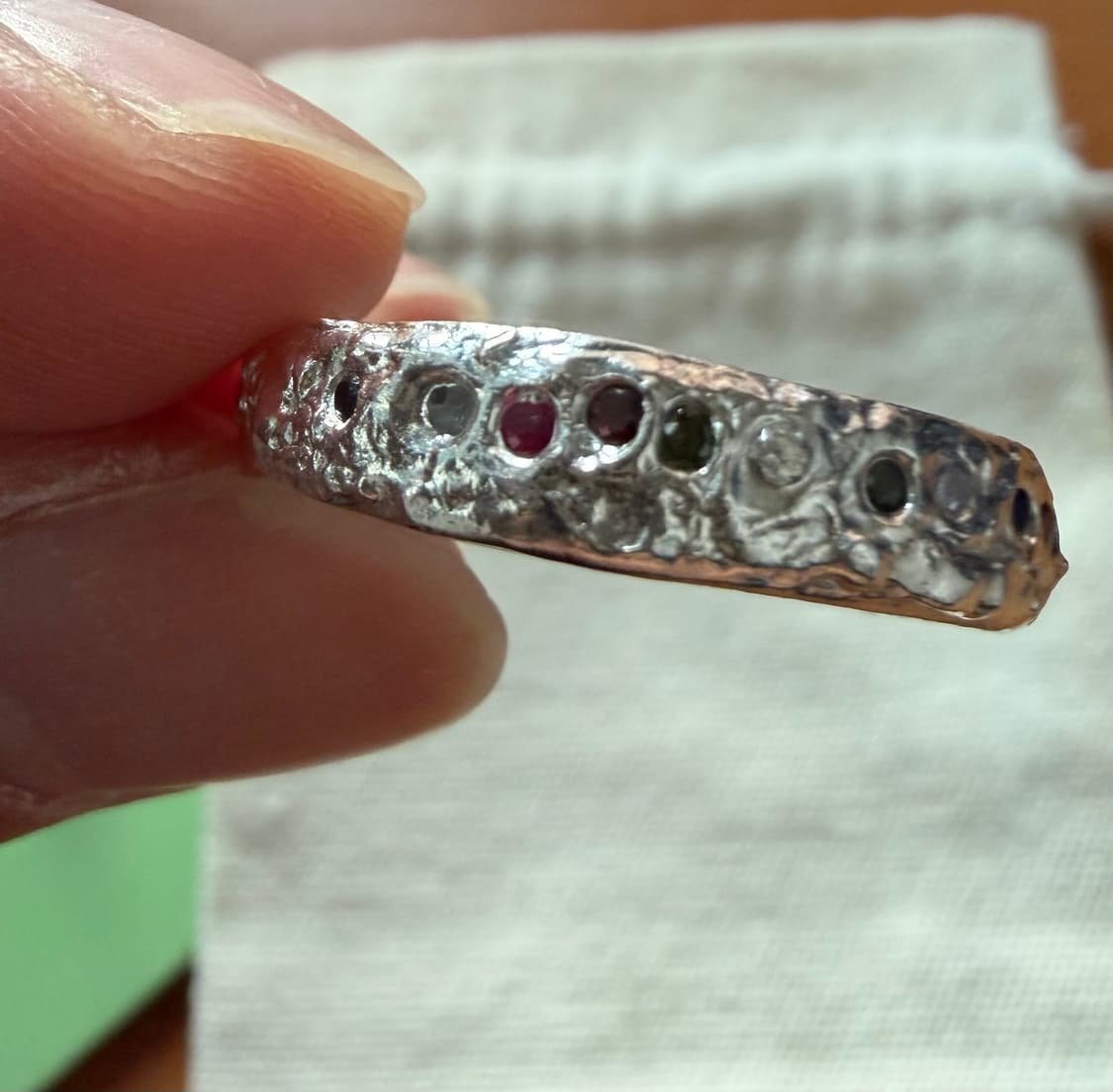 핸드메이드 빈티지 스톤 세팅 리얼 실버 반지 22호 상품이미지5