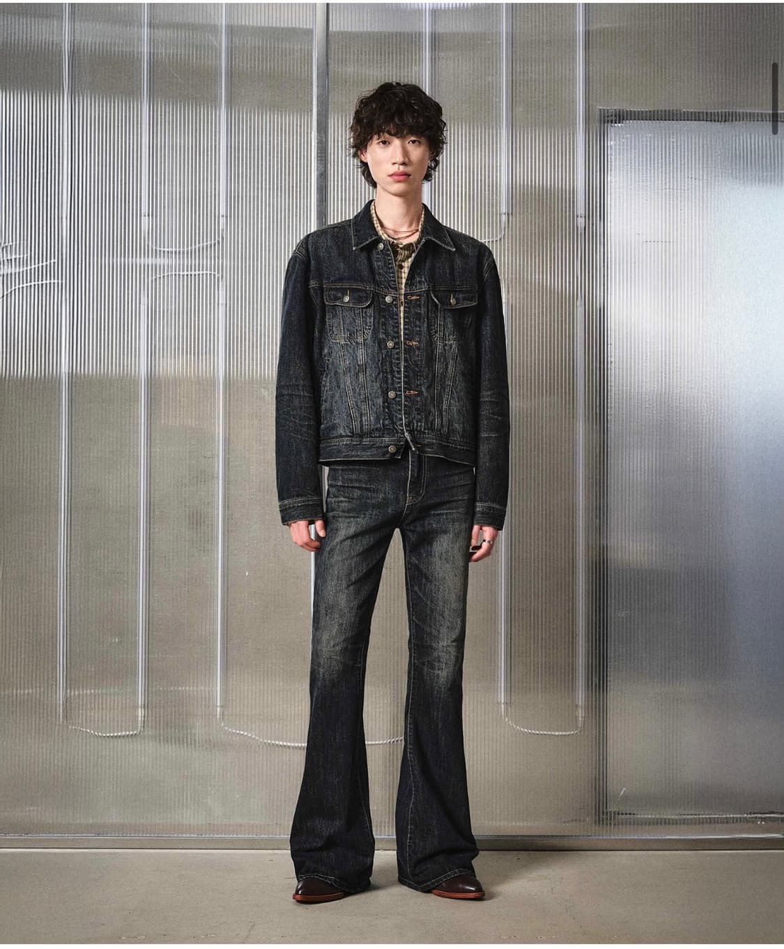 (46) 엘무드 잔느 플레어 데님 블루블랙 판매 상품이미지3