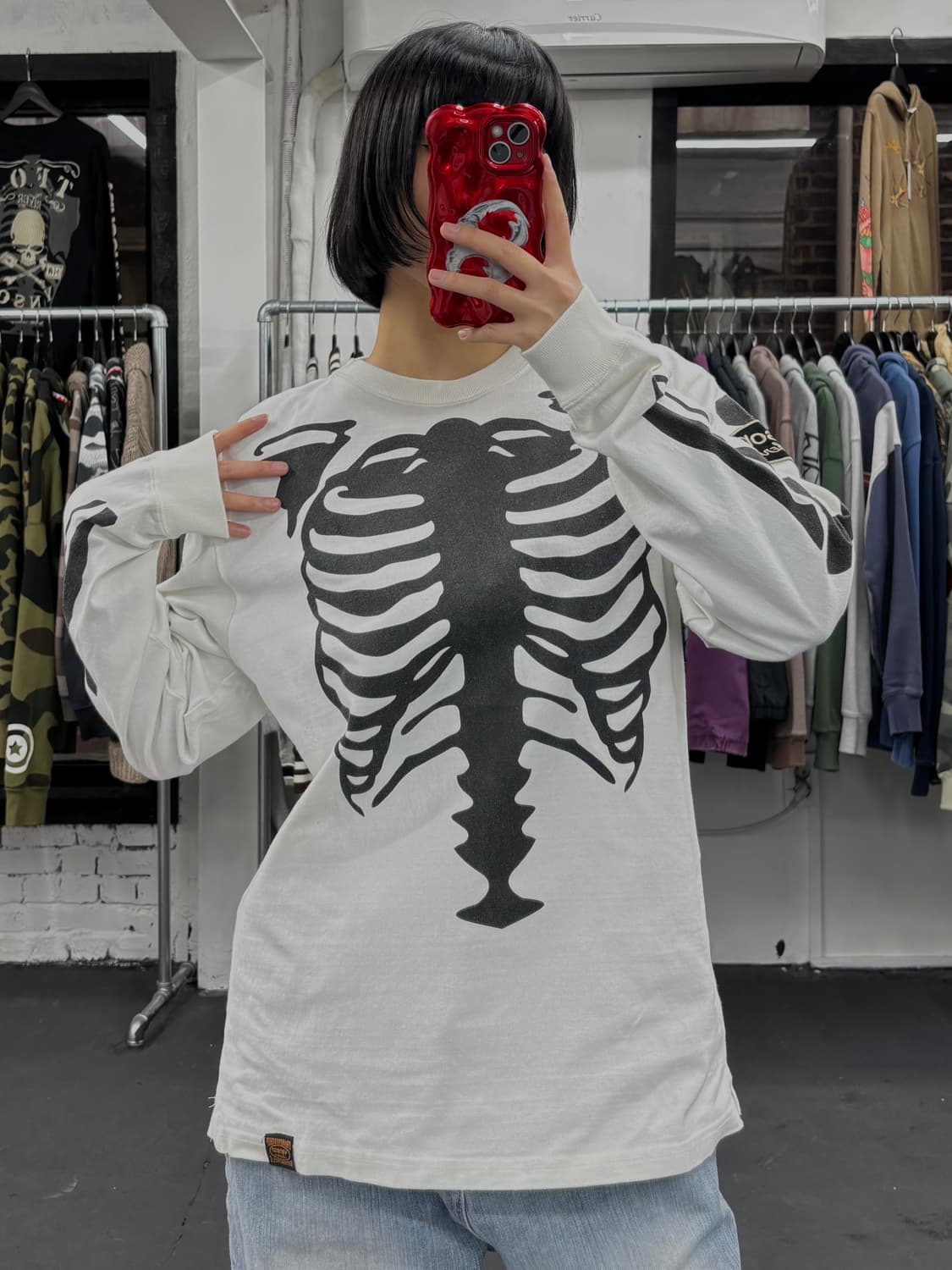 밴슨 레더 본 스켈레톤 롱 슬리브 상품이미지4