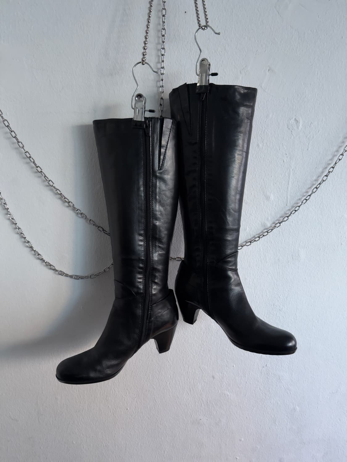 manas italy 슈링크레더 버클 롱부츠 상품이미지3