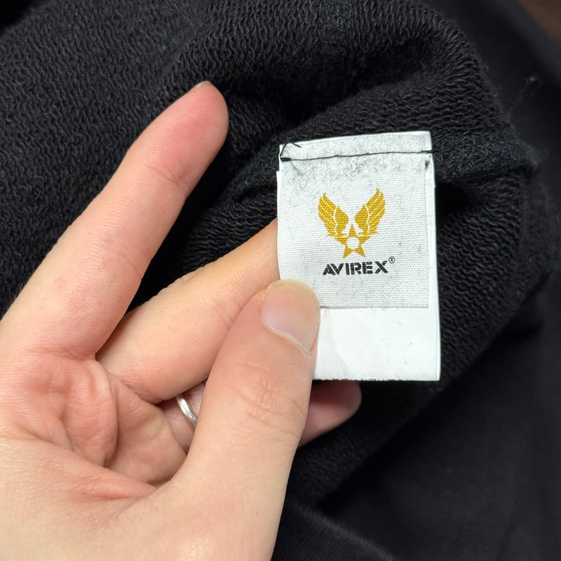 아비렉스 USA 원 포인트 리버스위브 집업 후디 블랙 상품이미지5