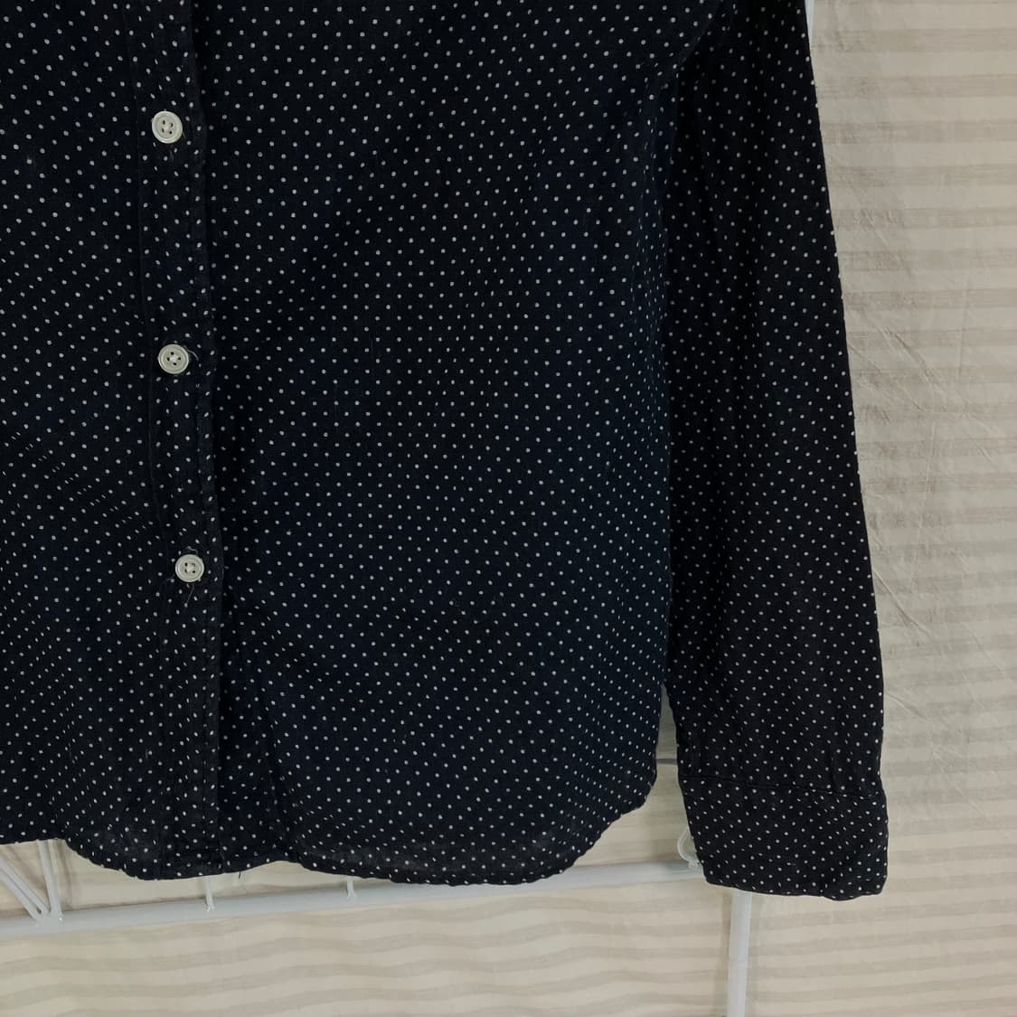 빈티지 네이비 도트 땡땡이 셔츠 827 y2k 스트릿 모리 갸루 일본빈티 상품이미지4