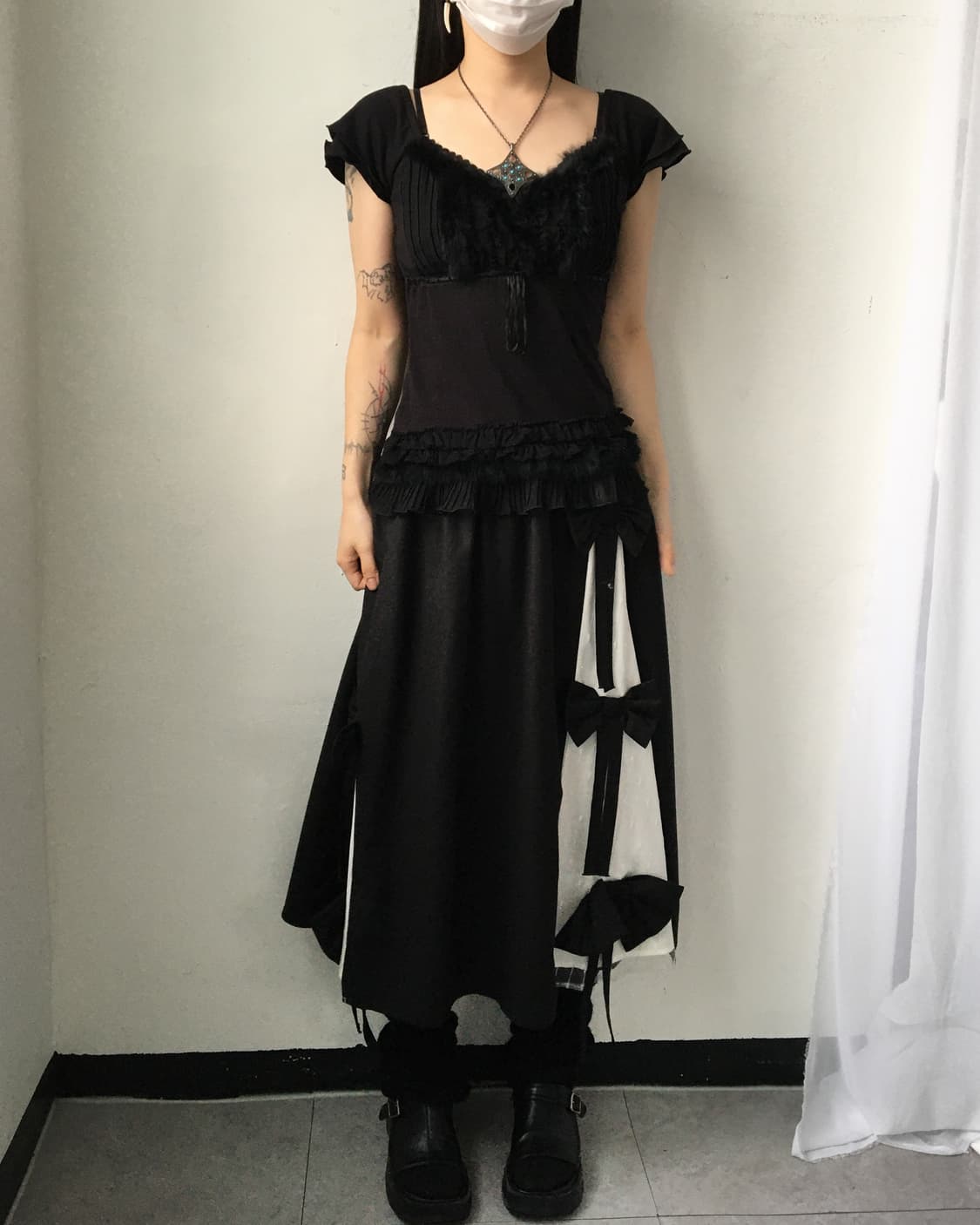 Fur trimming frill t shirt 상품이미지6