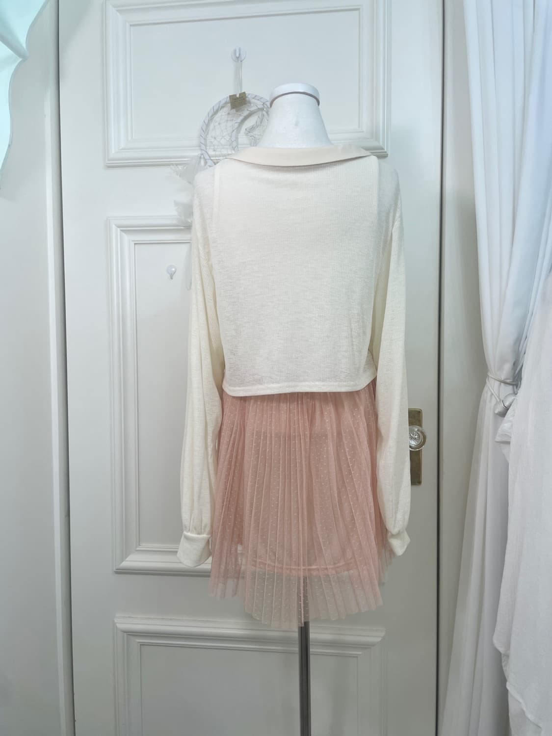 butterivory bow crop bolero&coral tule c 상품이미지3