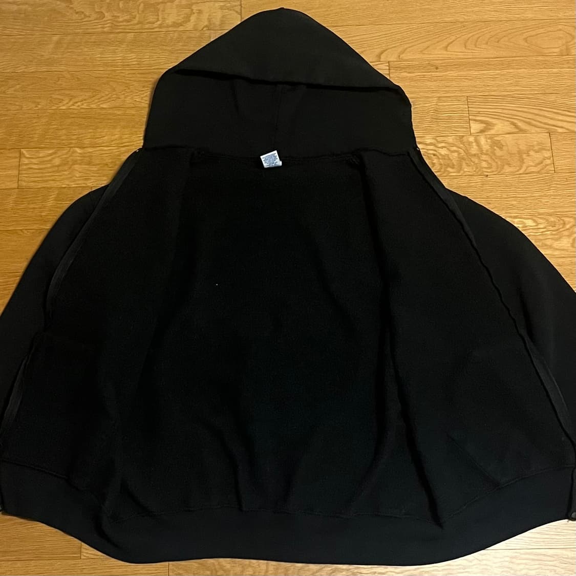 [L] 90s 빈티지 러셀 후드집업 블랙 상품이미지2