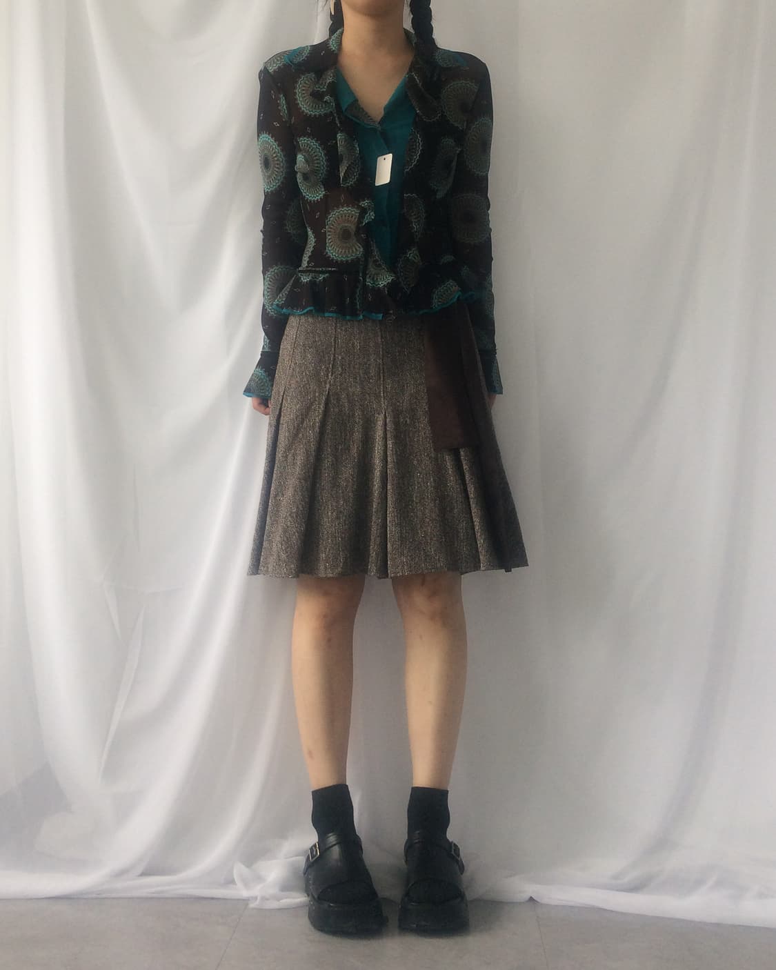 Hiroko koshino pattern mesh cardigan 상품이미지6