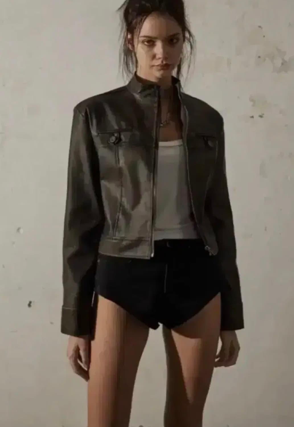 보헤미안서울 22fw 워시드 레더 자켓 브라운 상품이미지1