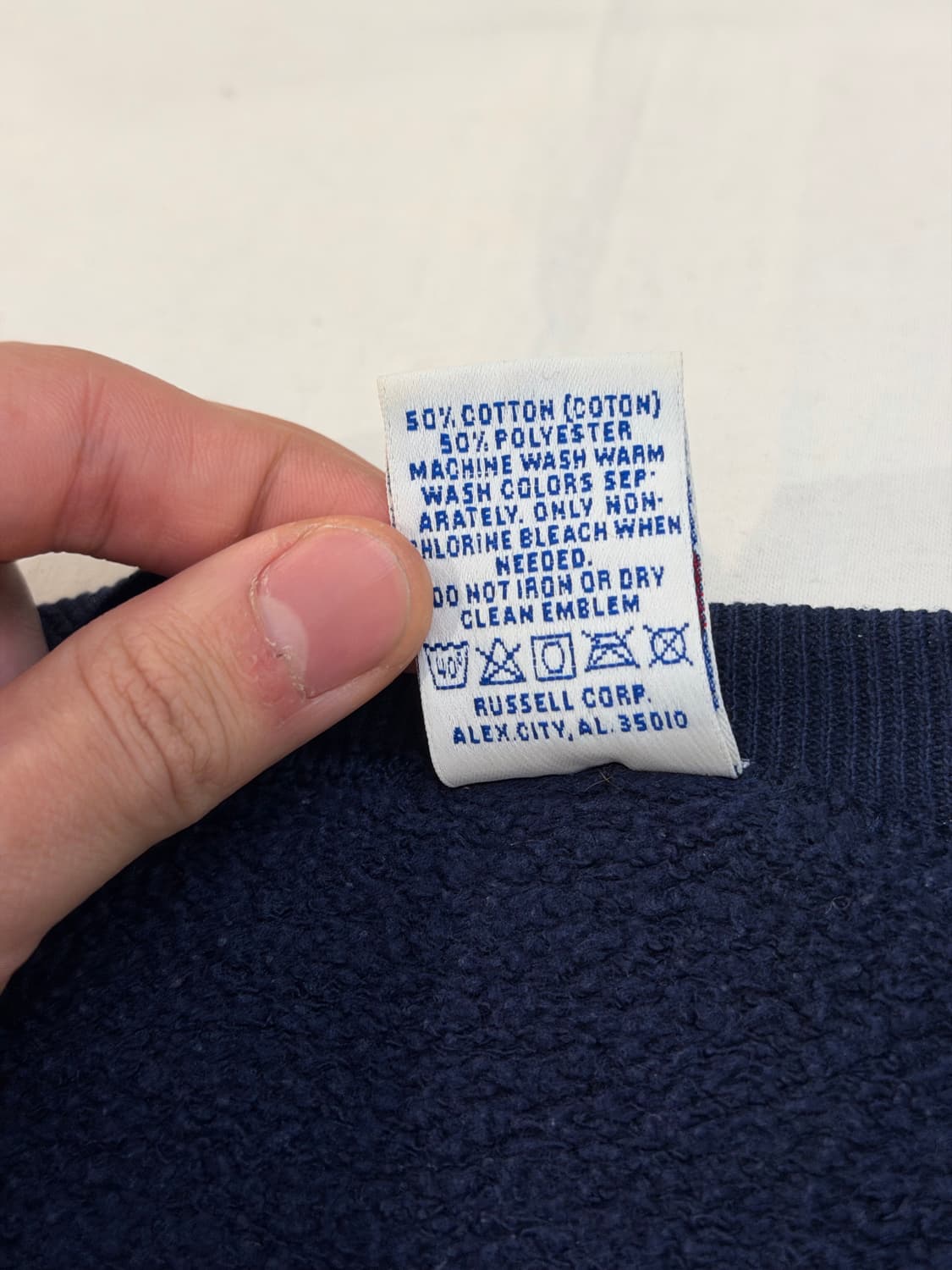 90s 러셀 에슬레틱 컬리지 스웻셔츠 맨투맨 네이비 상품이미지5