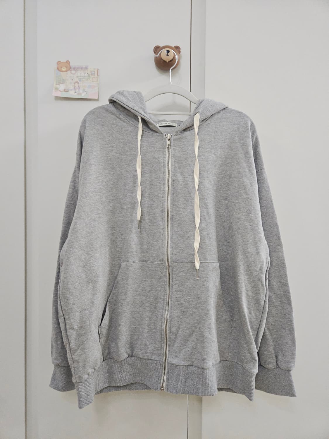 [새상품] 뮤트크레메 자체제작 루즈 후드 집업 그레이 상품이미지9