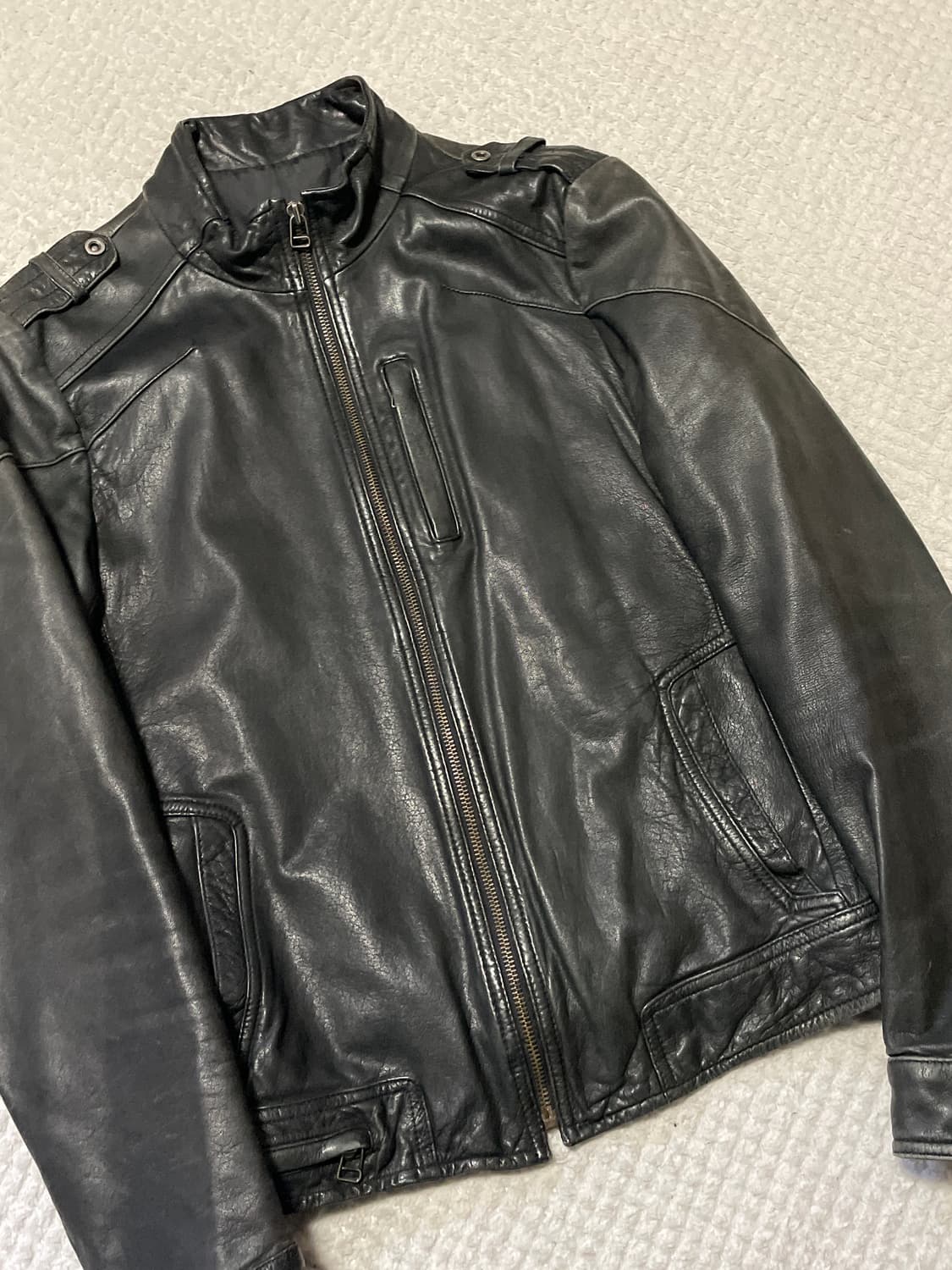 광희시장 웨스턴 무드 램스킨 양가죽 레더 자켓 브라운 상품이미지8