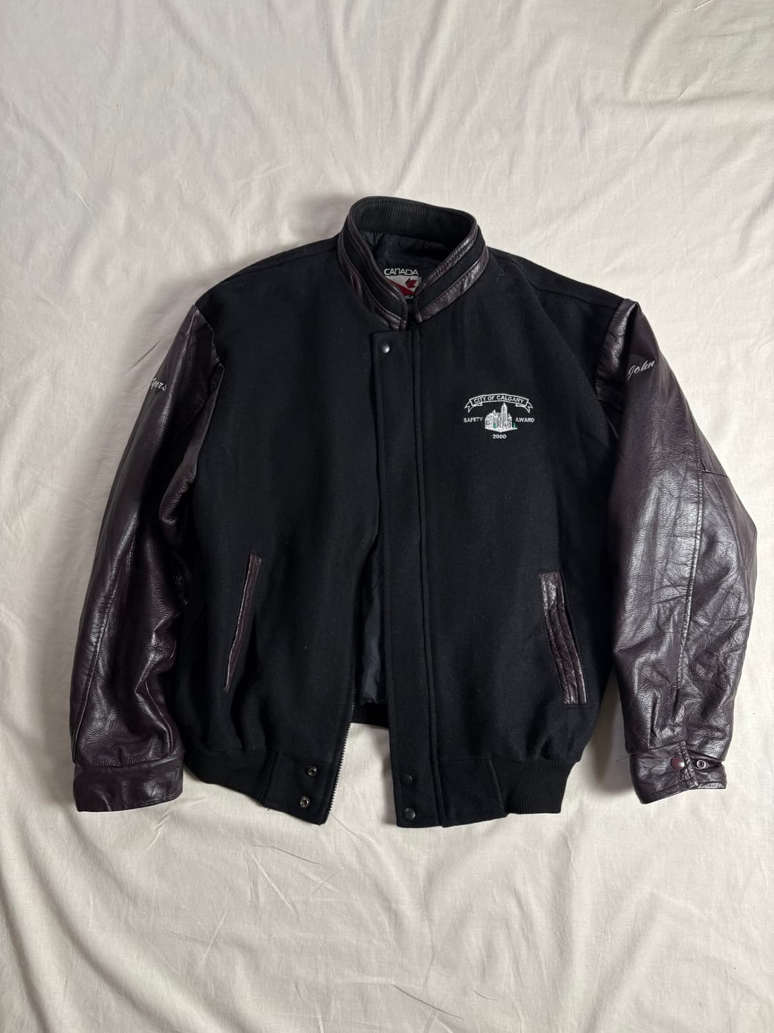 Canada Sports Wear 캐나다스포츠웨어 울혼방 가죽자켓 XXL 상품이미지1