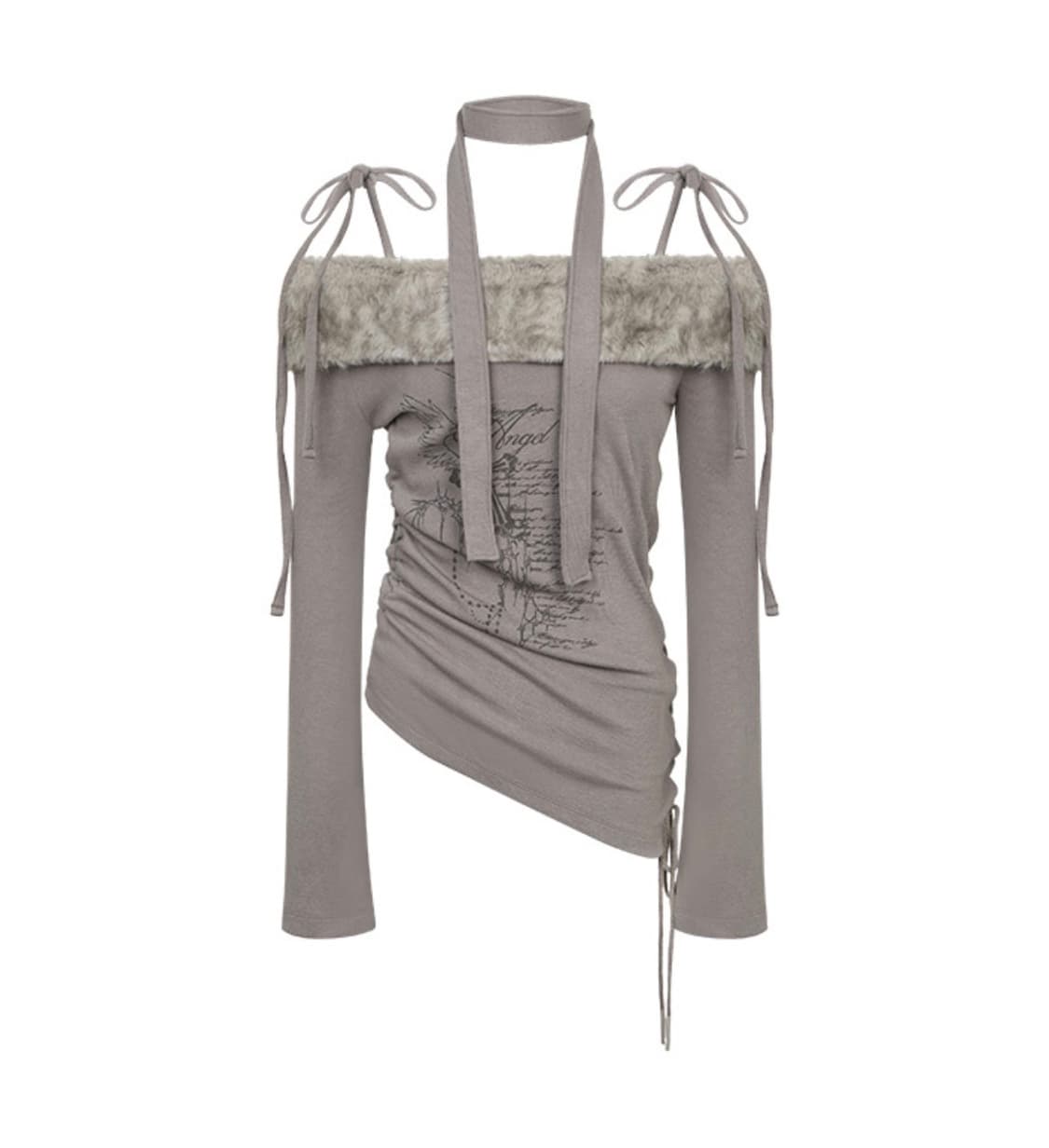 낫노잉 퍼 오프숄더 탑 상품이미지2