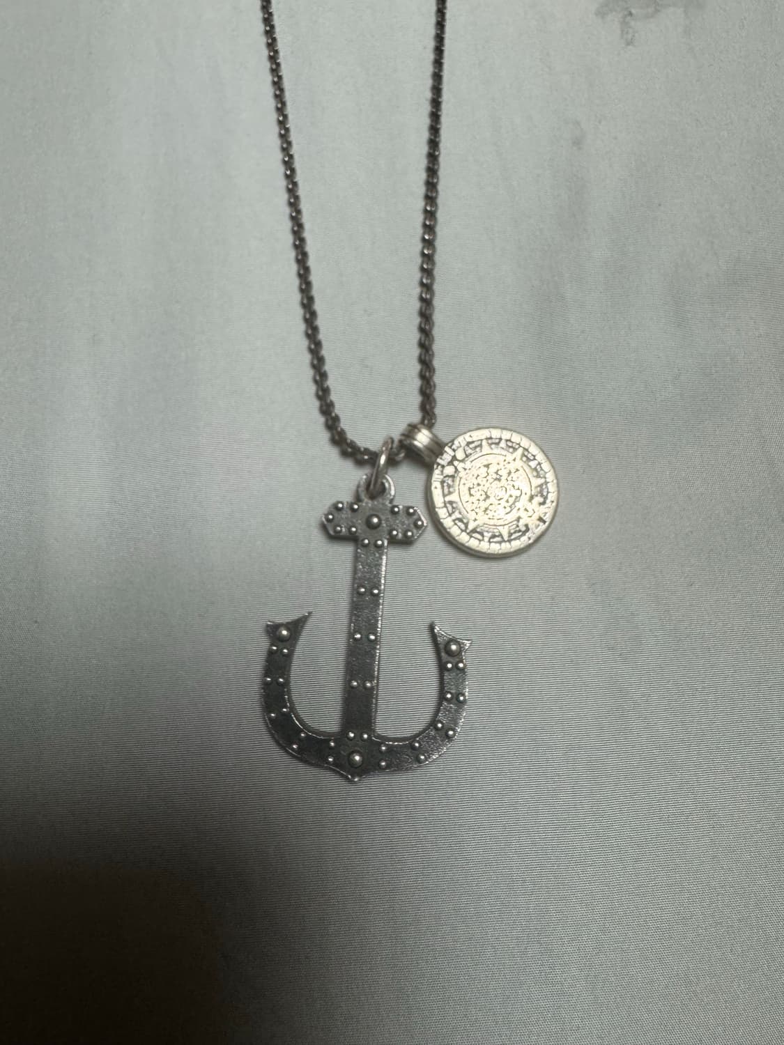 빈티지 닻 모양 목걸이 실버 상품이미지3