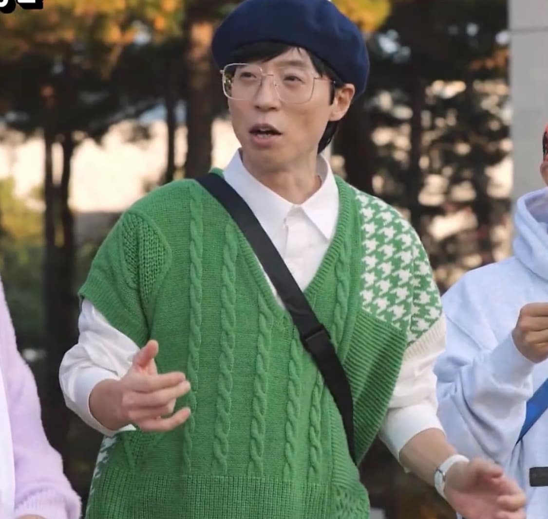 유재석 그린 조끼 [멀티 패치 캐이블 베스트 그린] 상품이미지5