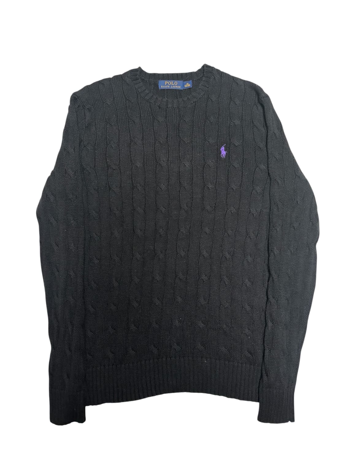 [정품] 폴로 랄프로렌 블랙 케이블 꽈배기 니트 XS 상품이미지1