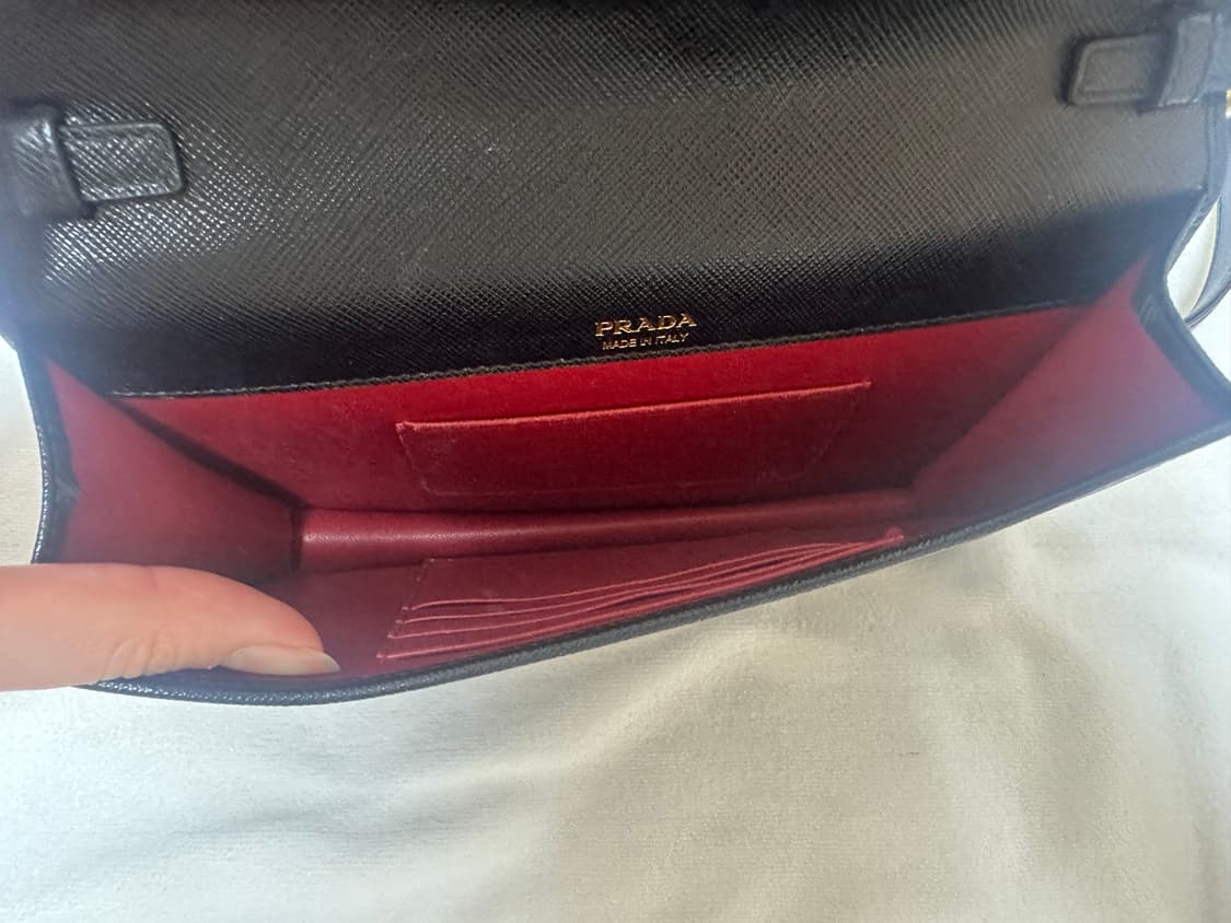 (풀박) 프라다 사피아노 체인 숄더백 블랙 상품이미지7