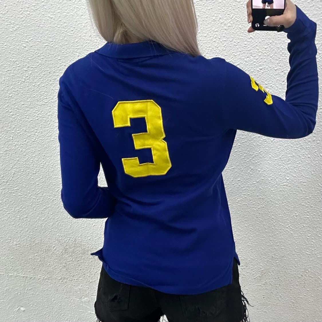 폴로 랄프로렌 옐로우 빅포니 블루 pk 긴팔 M 상품이미지2