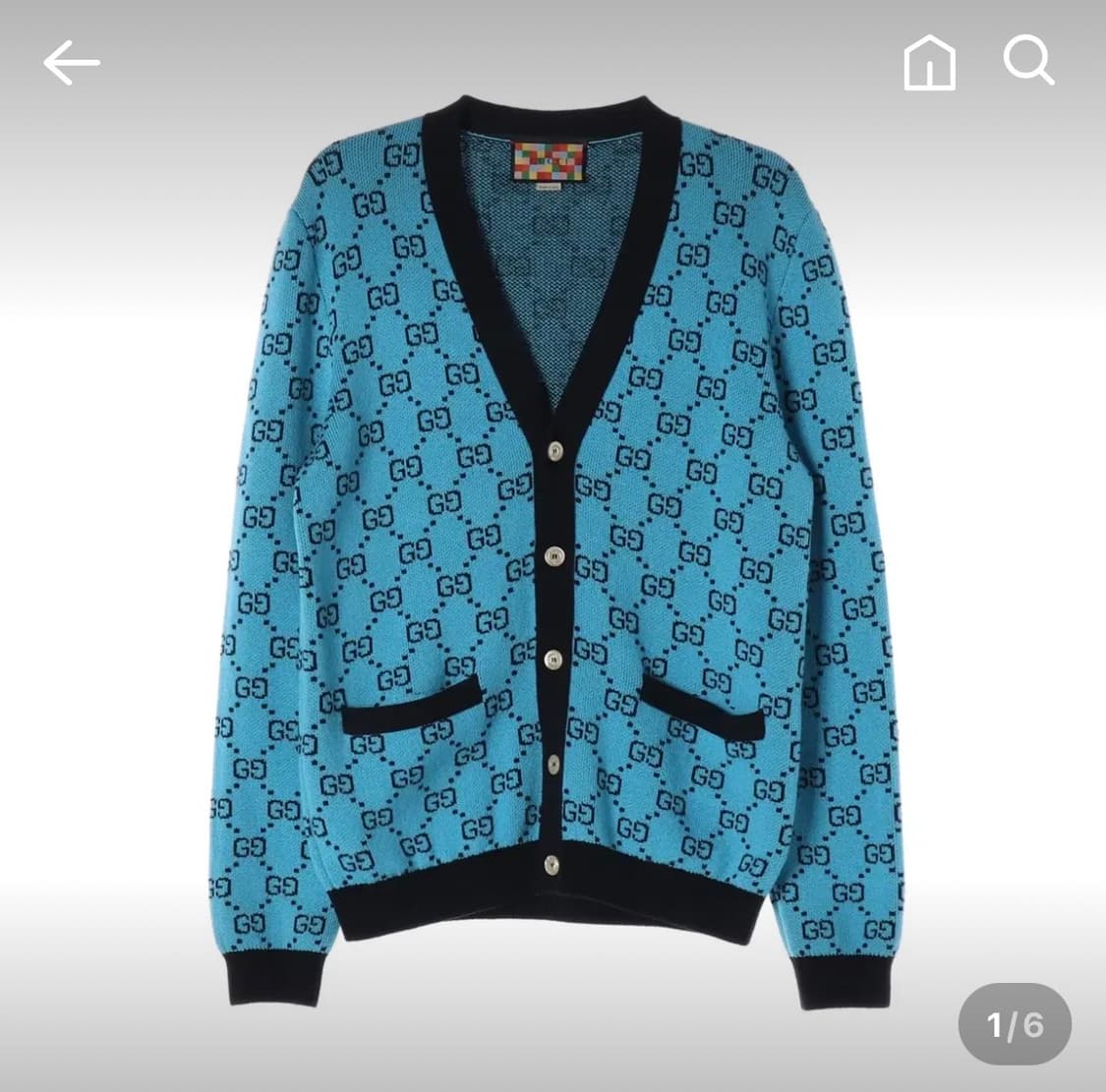 구찌 정품 멀티 로고 가디건 XL 상품이미지1