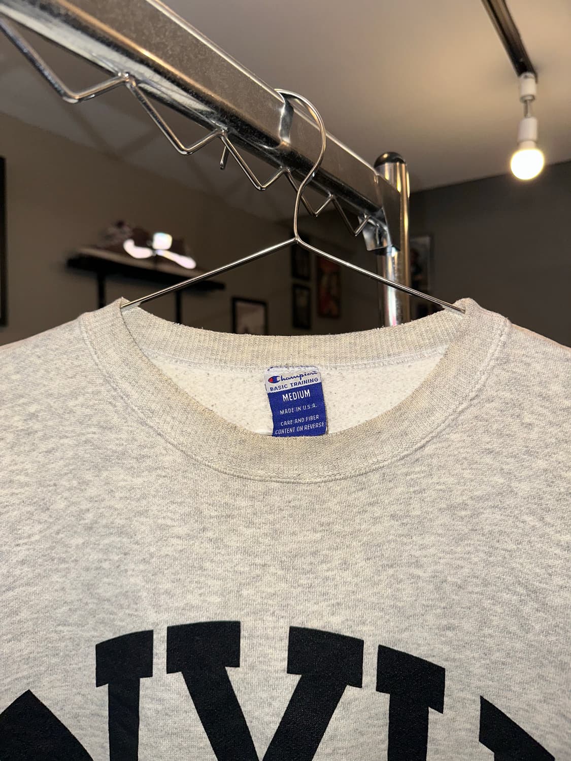 90‘s Champion NYU logo cotton sweatshirt 상품이미지7