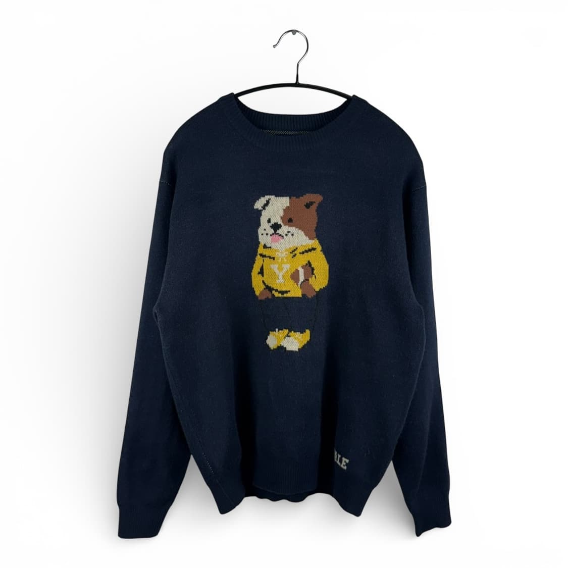 S) 예일 라이크 댄 라운드 니트 네이비 상품이미지1