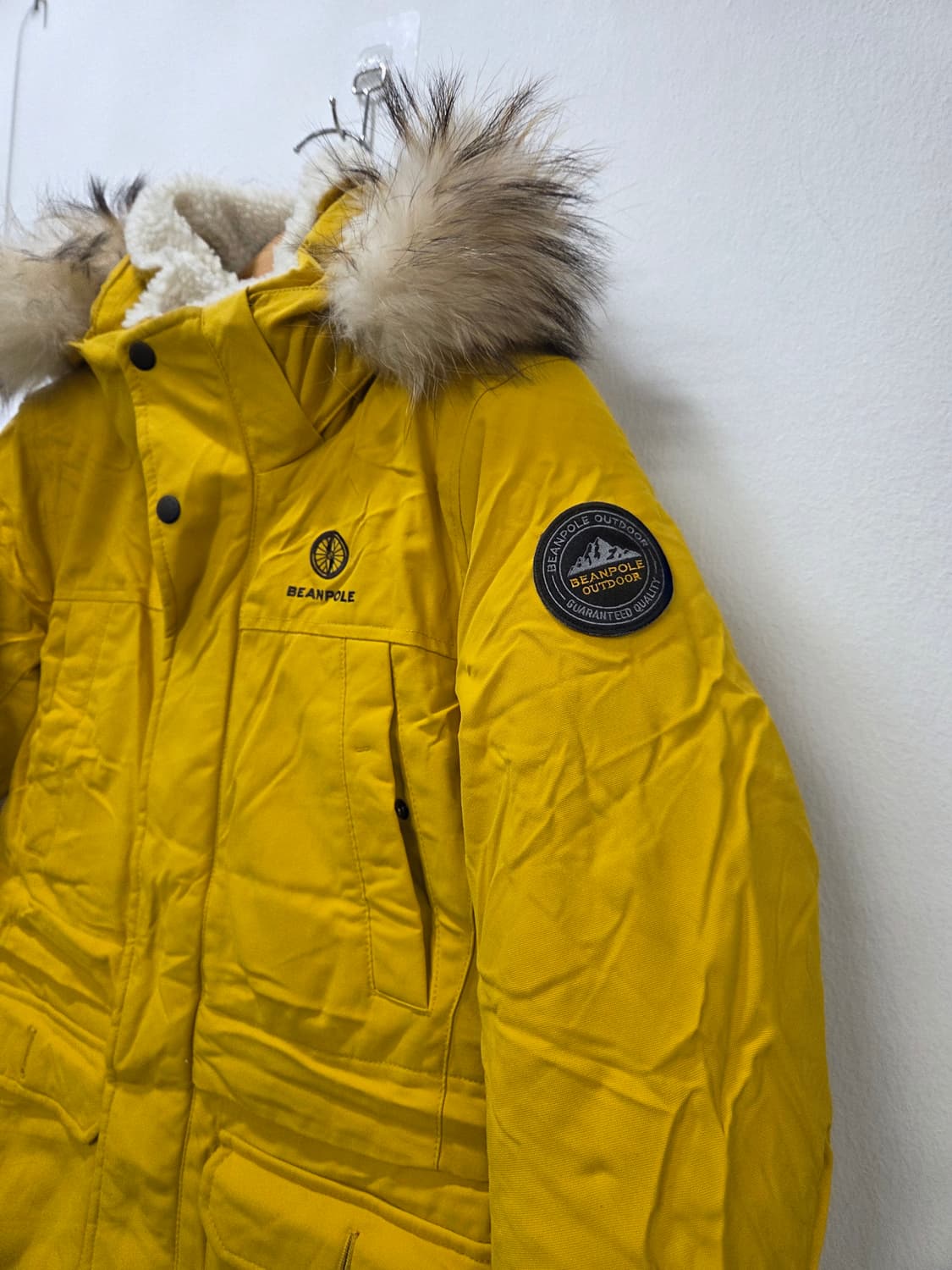 빈폴 덕다운패딩 후드 패딩 점퍼 95 머스타드컬러 야상형패딩 남녀공용  상품이미지2