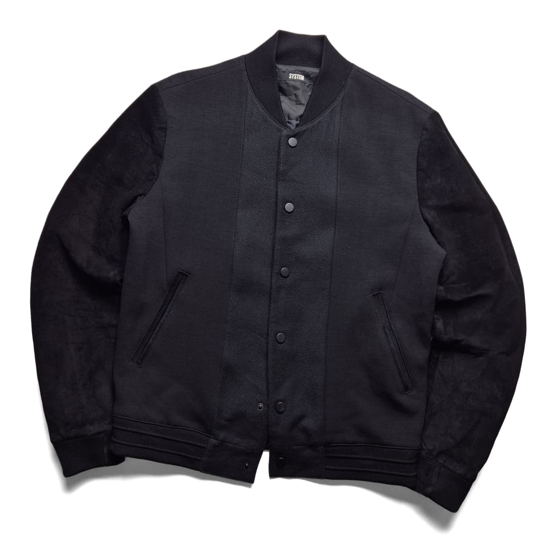 [S] 시스템 레더슬리브 바시티 자켓 상품이미지1