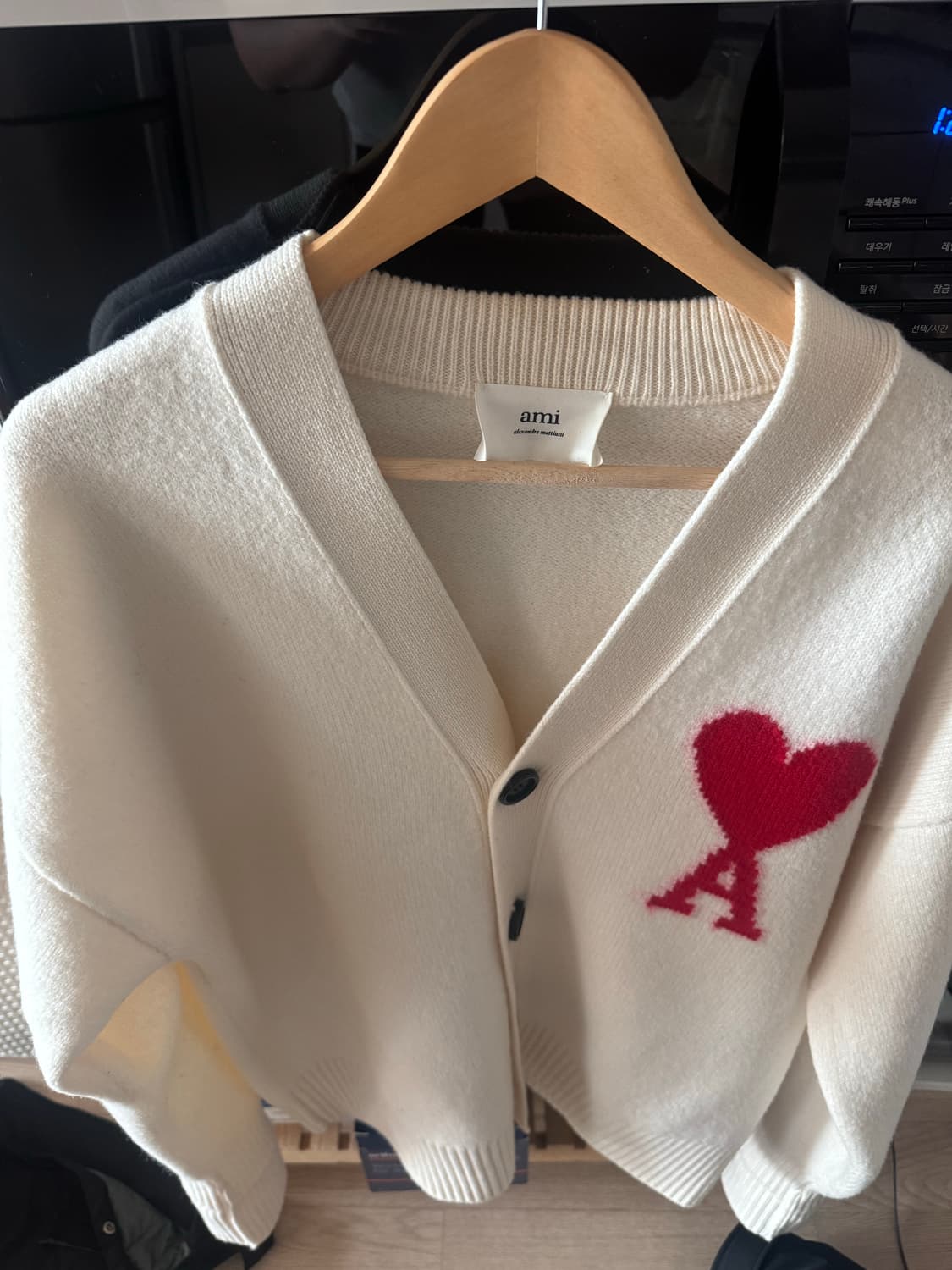 [L]아미 빅하트 로고 인타르시아 가디건 판매 상품이미지1