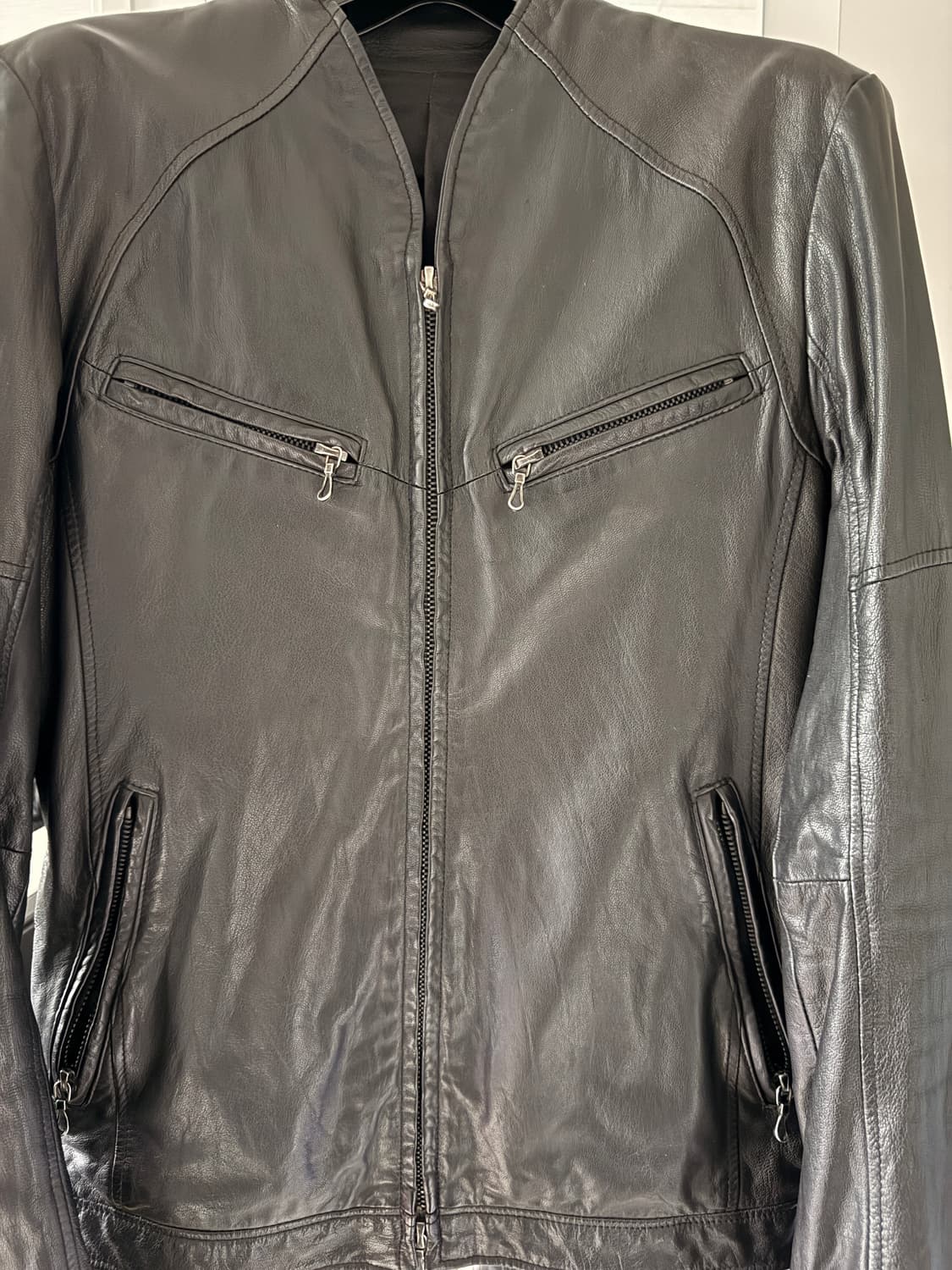 Shellac Goat Leather Stand Collar Jacket 상품이미지6