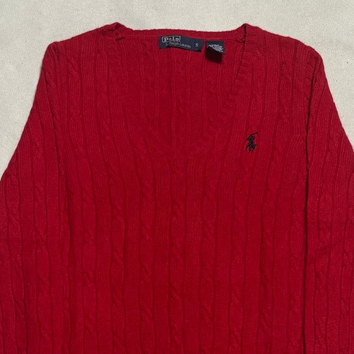 S 폴로랄프로렌 캐시미어 레드 케이블 니트 상품이미지1