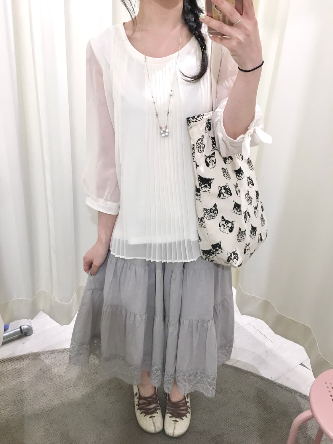 pleats ribbon blouse 상품이미지4