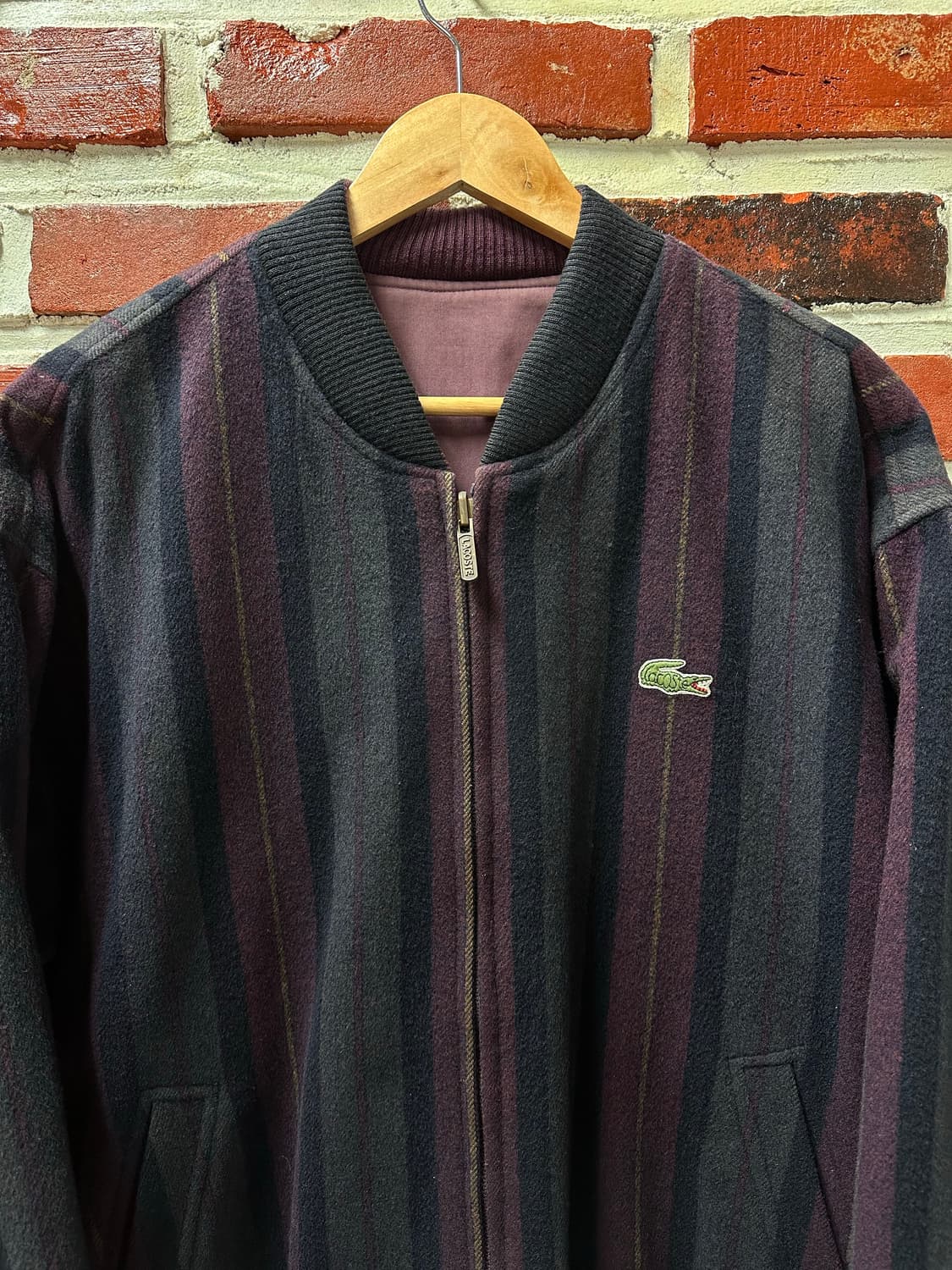 (105)90s 라코스테 리버시블 울 블루종 상품이미지2