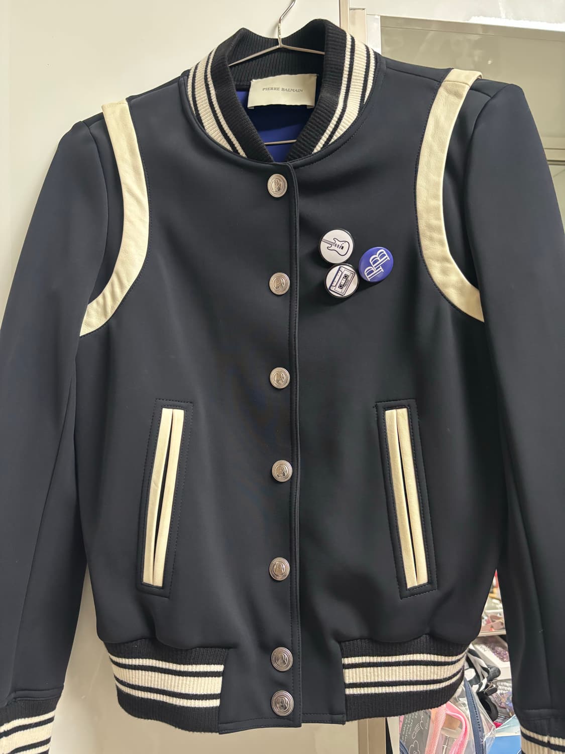 피에르 발망 네오프렌 스타디움 바시티 자켓 네이비 상품이미지2