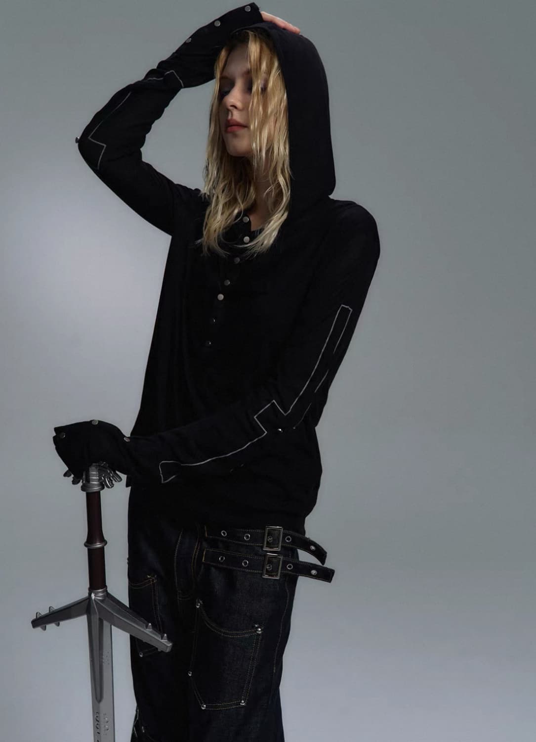 비액세스 PAIKI cross layered hoodie 상품이미지3