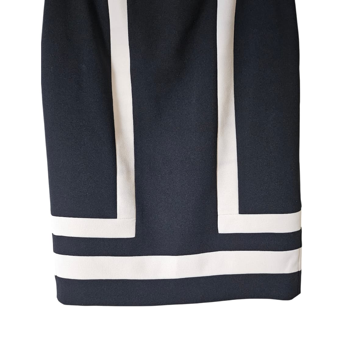 JJ지고트 블랙 배색 H라인 미디 스커트 55 | 하객룩 출근룩 상품이미지6