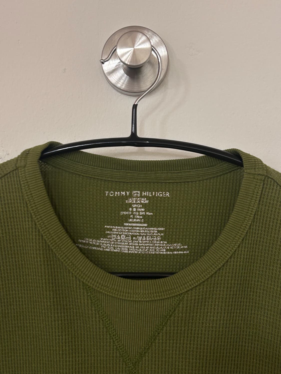 타미힐피거 올리브색 와플 긴팔 티셔츠 S (90) 상품이미지2