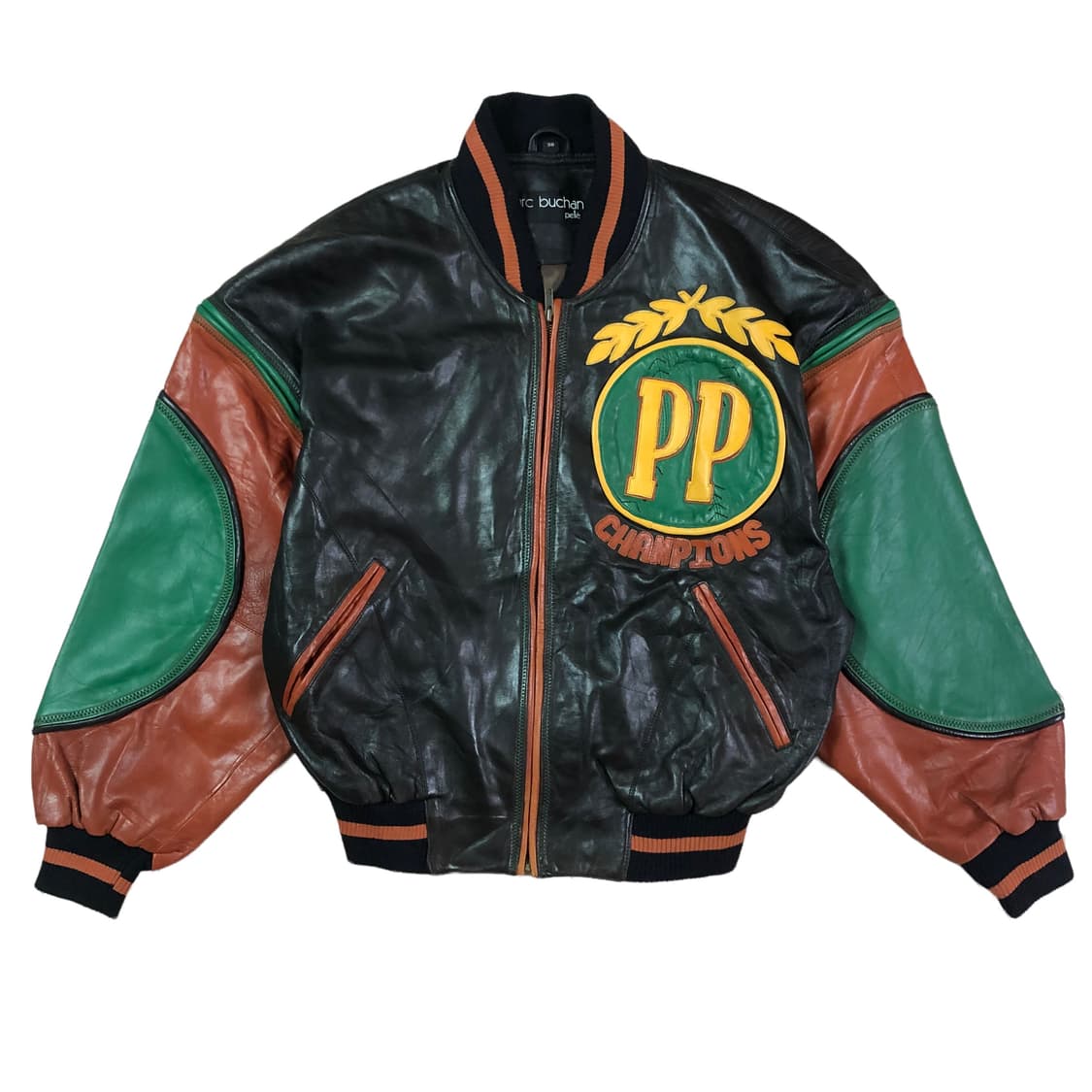 [L] 펠레펠레 양가죽 레더 바시티 자켓 상품이미지2