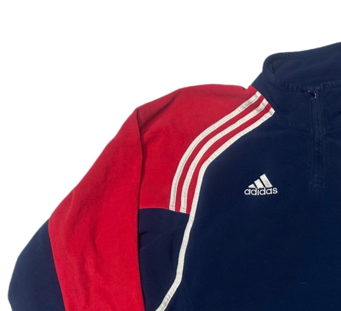 아디다스 90s 퍼포먼스로고 네이비 반집업플리스 XL 상품이미지2