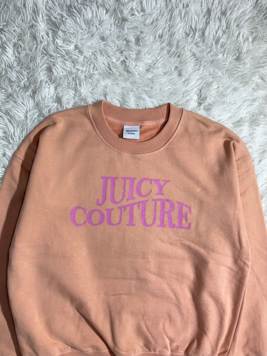 쥬시꾸띄르 피치 오버핏 빅로고 맨투맨  상품이미지5