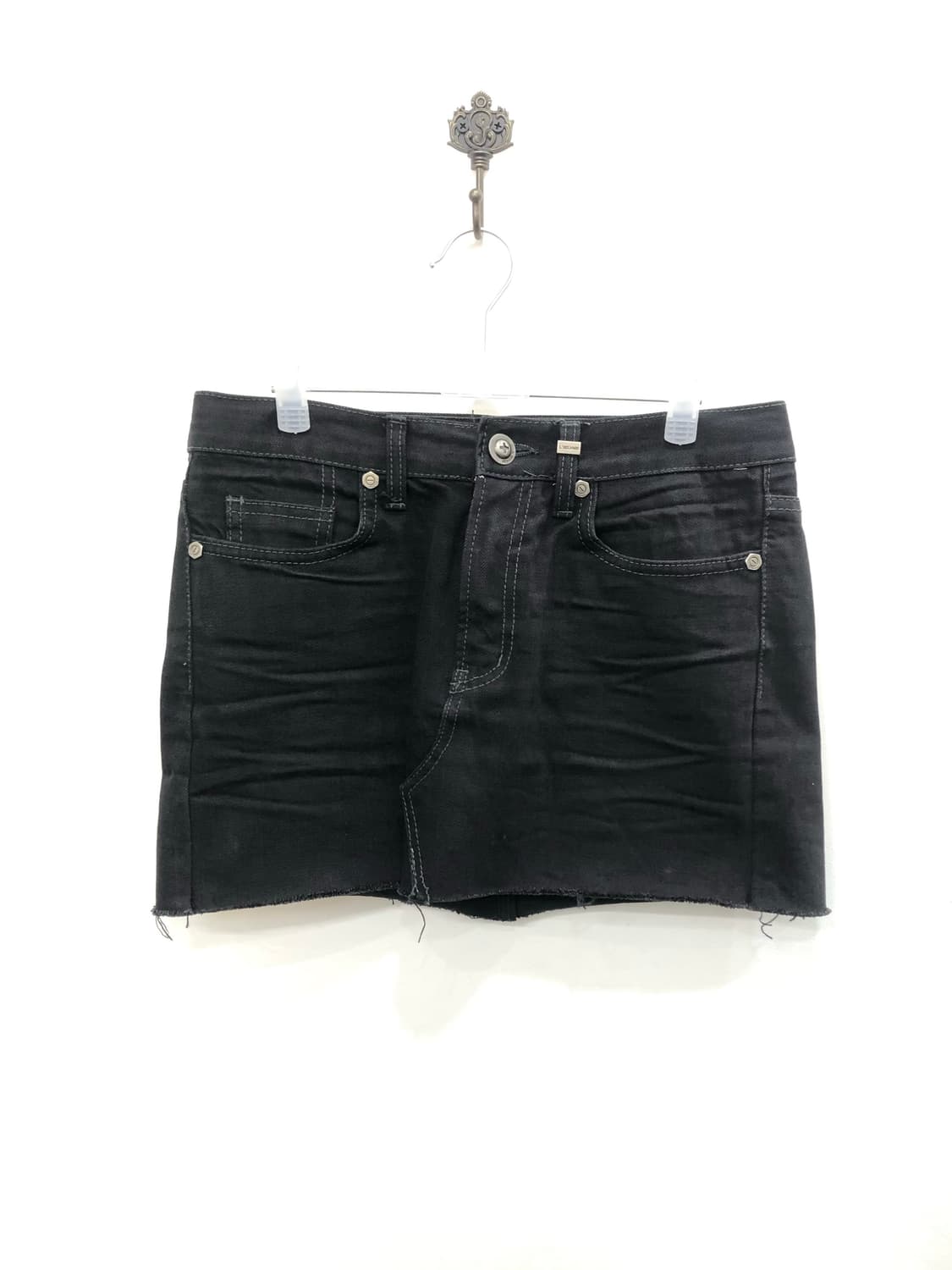 black basic cotton mini skirt 상품이미지1