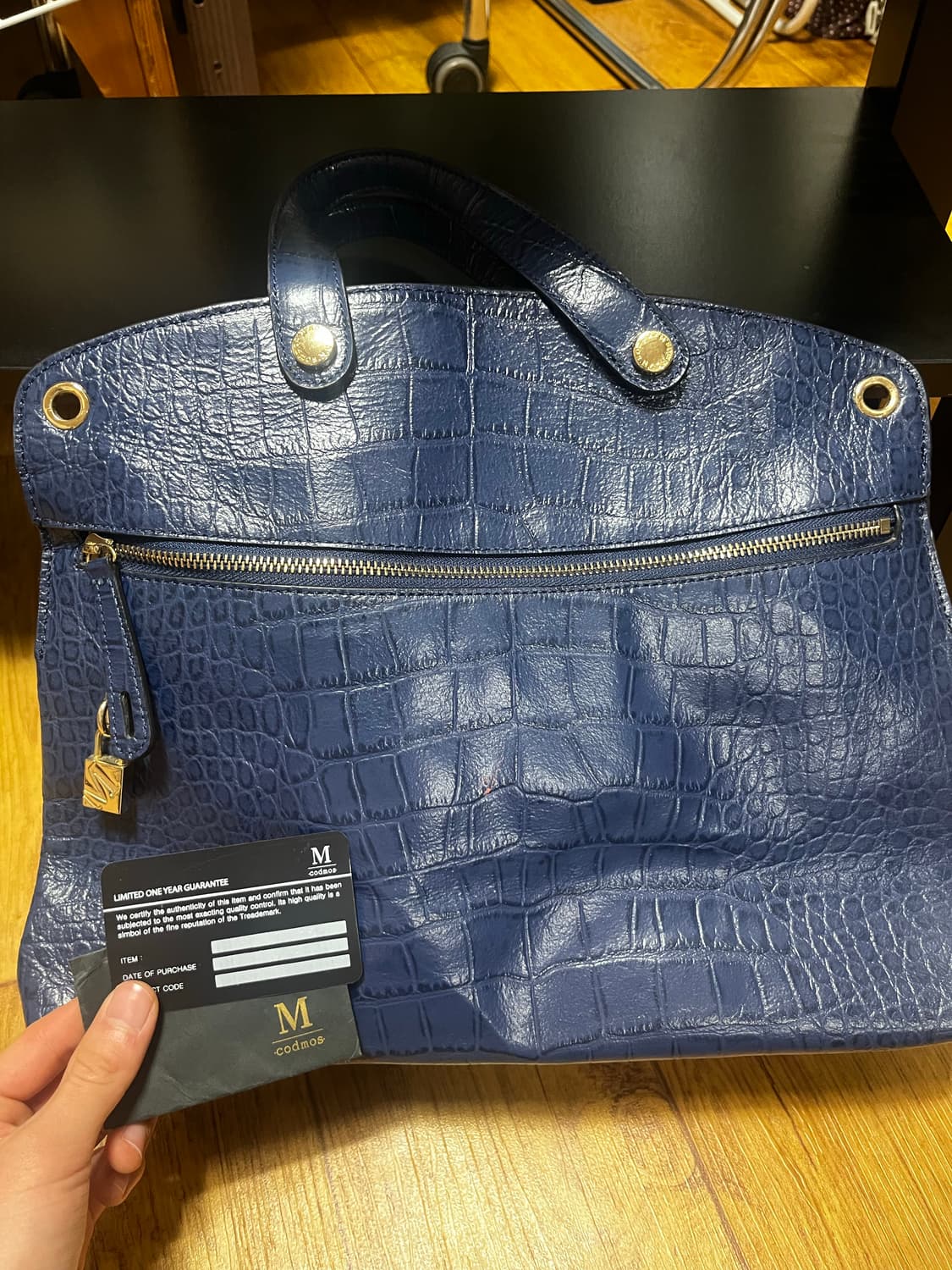 MCODMOS 엠코드모스 크로커엠보 핸드백 숄더백 블루 상품이미지4
