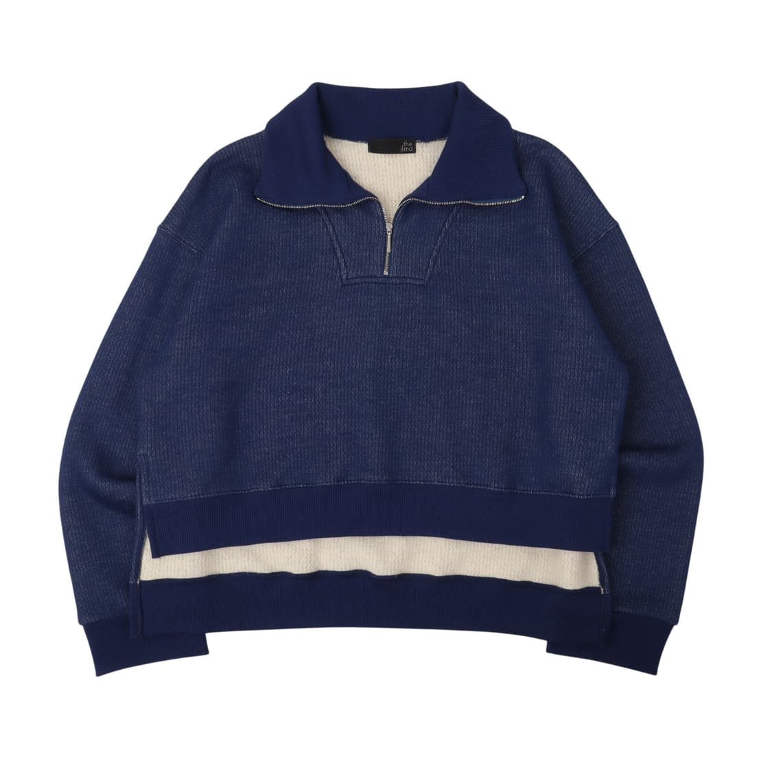 더 일마 블루 하프 집업 니트 상품이미지1