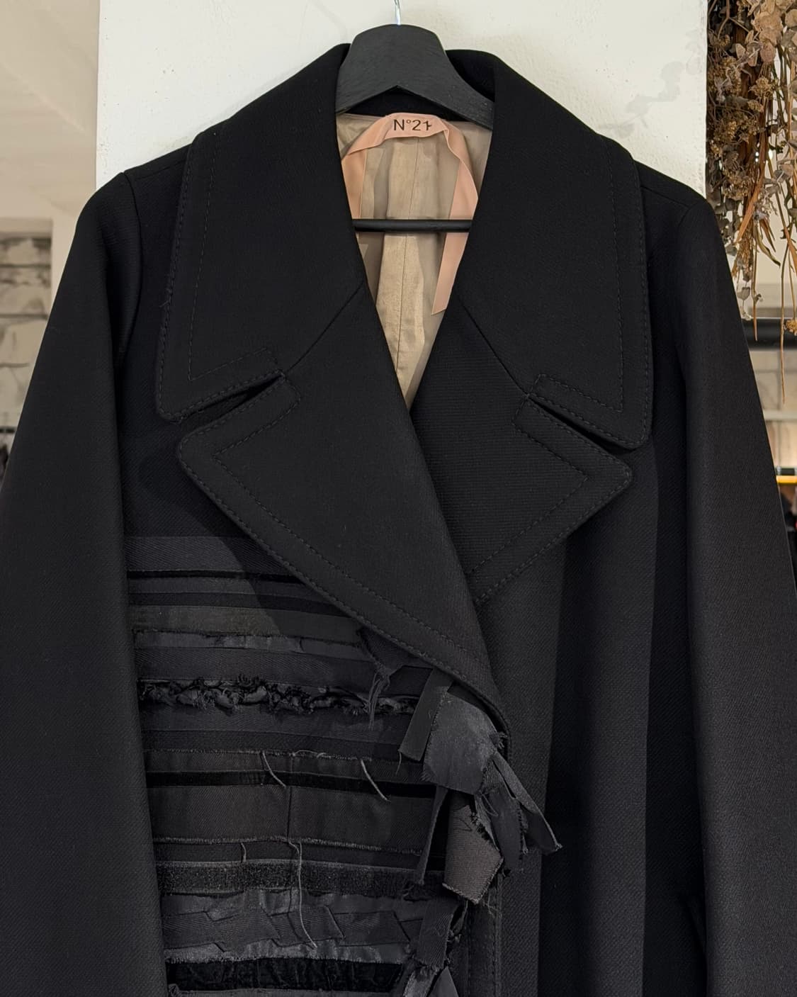 n21 블랙 리본 디테일 오버사이즈 코트 상품이미지4