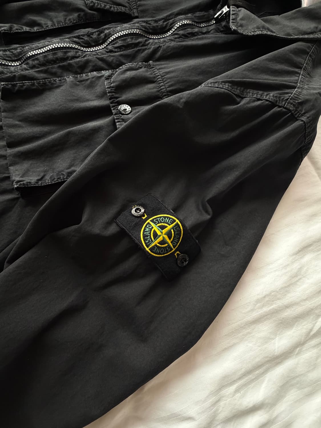 [XXL]스톤아일랜드 21FW올드이펙트 113WN 오버셔츠 블랙 상품이미지4