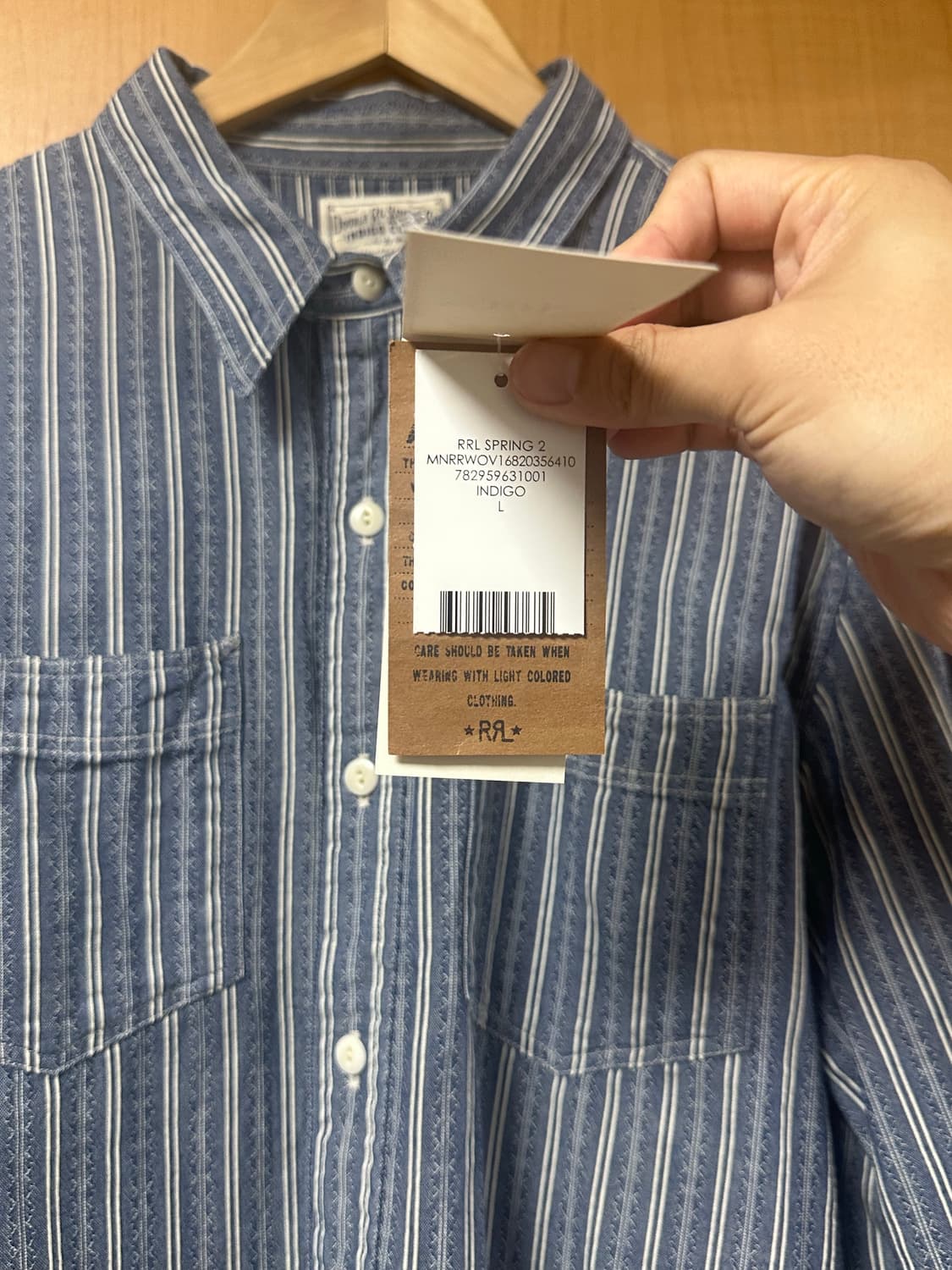 Rrl 인디고 샴브레이 도비 셔츠 L 상품이미지2