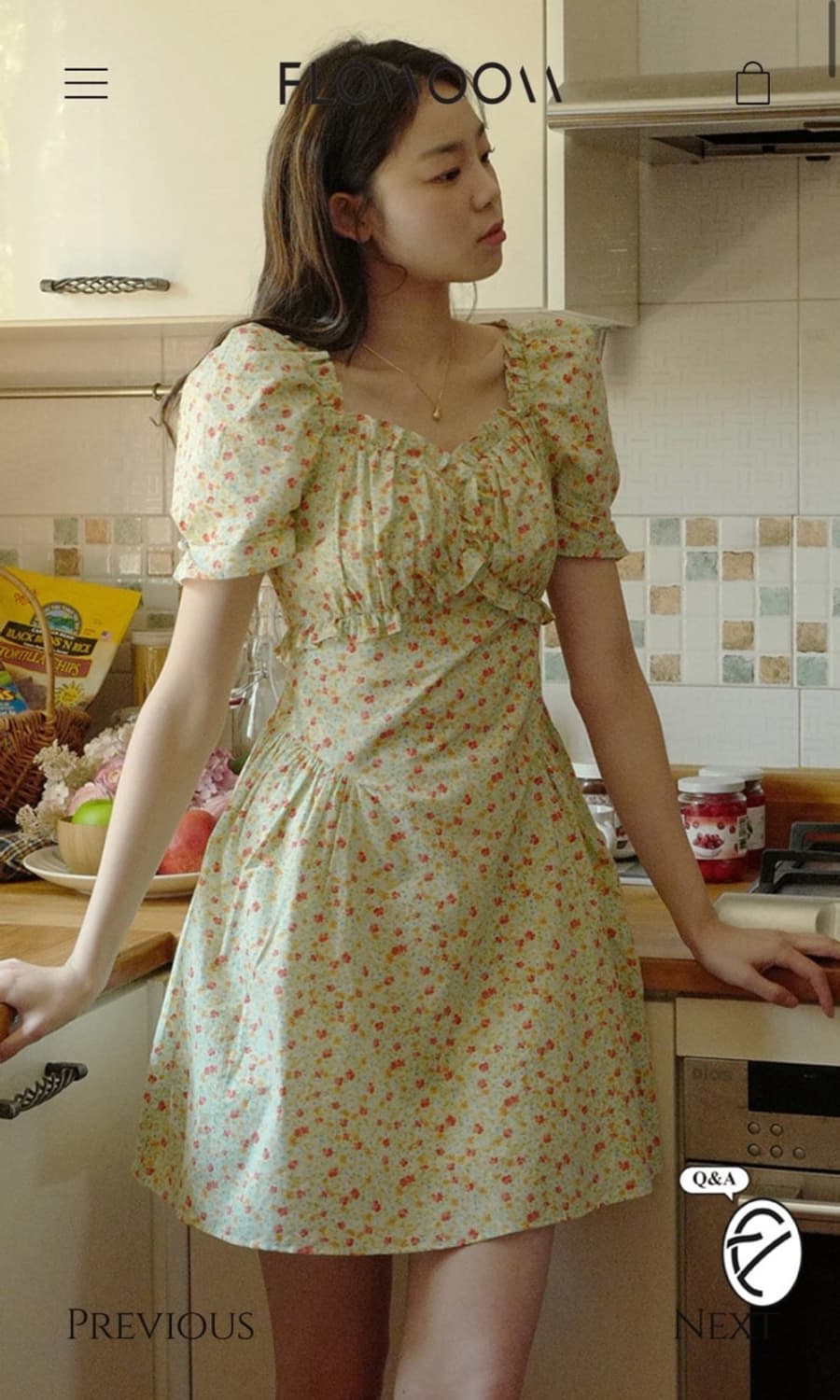 플로움 플라워 퍼프 미니 원피스 상품이미지1