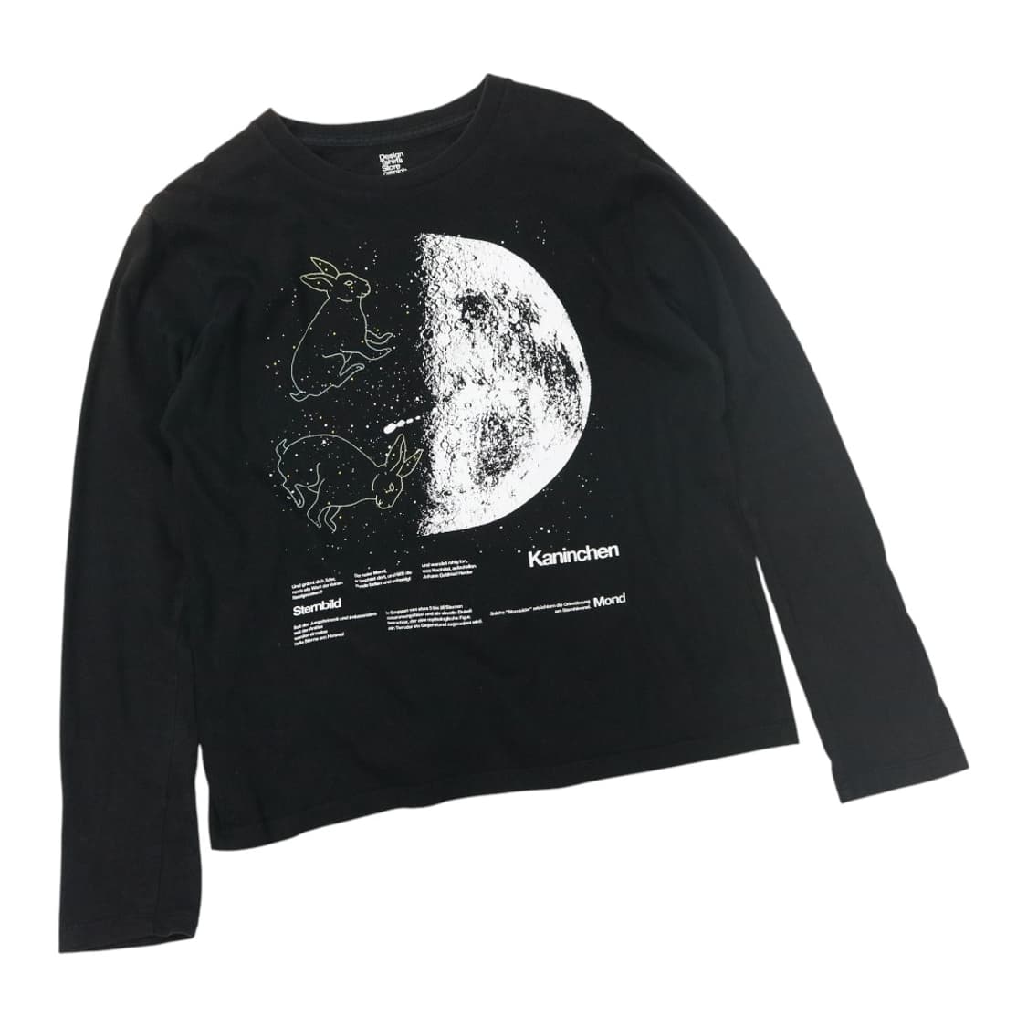 달나라 토끼 그래픽 긴팔 티셔츠 (S) 상품이미지1