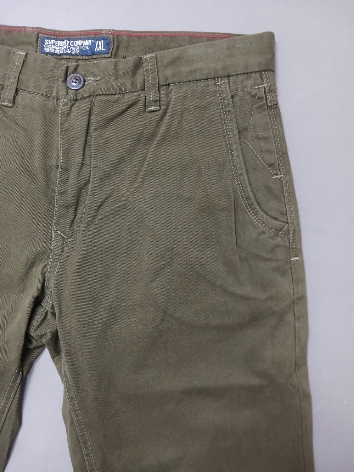 새제품 [34] 슈퍼드라이 슬림2핏 카키 치노 팬츠 상품이미지4