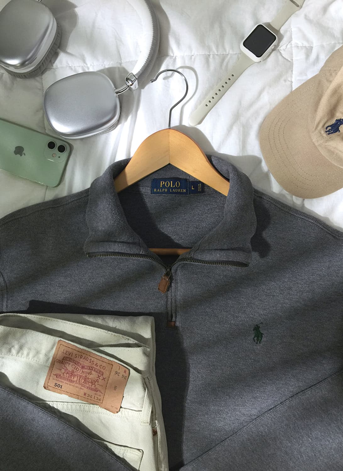 (MAN) 폴로랄프로렌 반집업 스웻맨투맨 L 상품이미지1