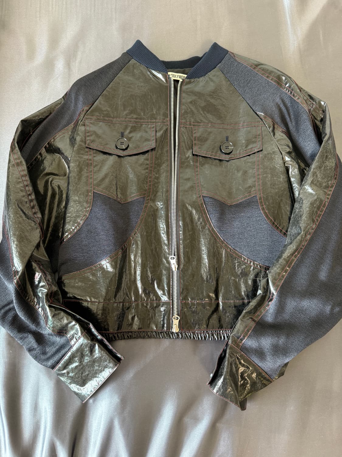 오들리 워크샵 어비슬 블루 글로스 봄버 자켓 상품이미지8